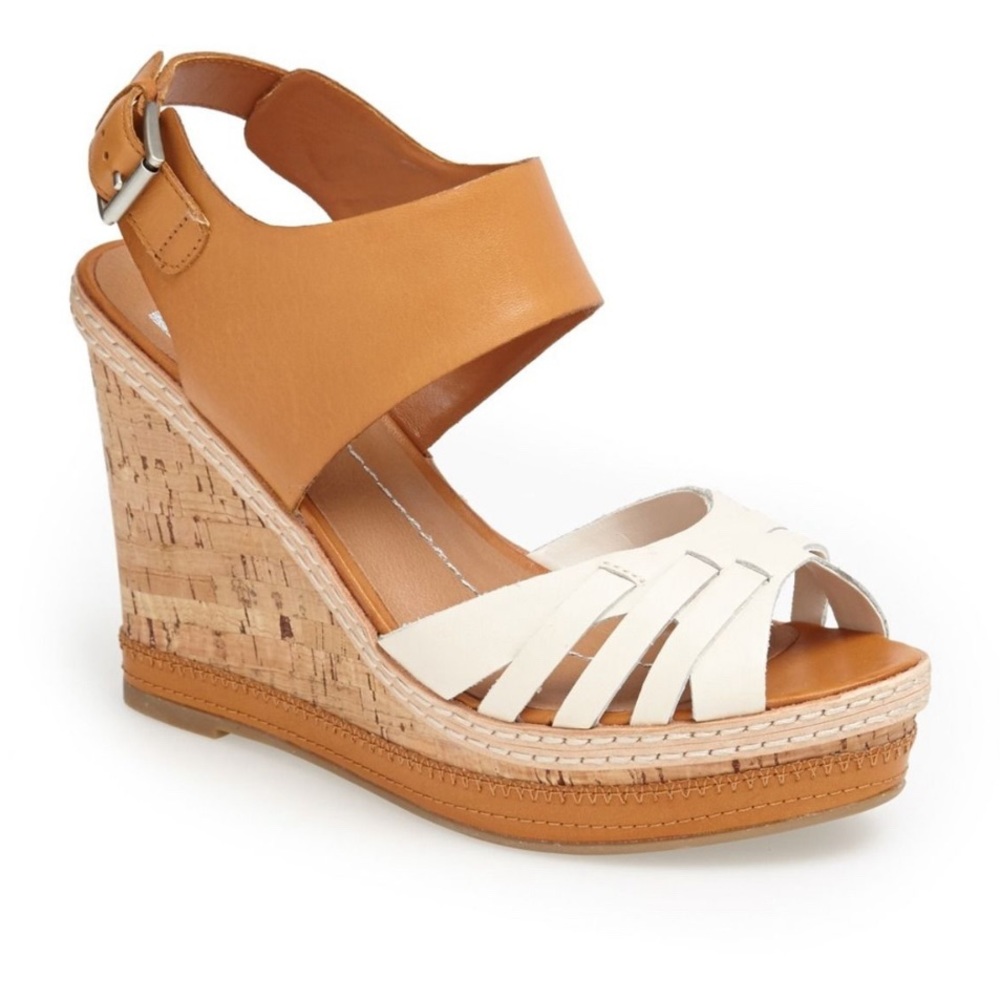 NWB DOLCE VITA LEATHER “JASLYN” WEDGE SANDALS